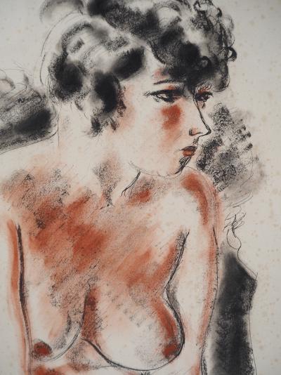 André Dignimont : Nu au manteau de laine - Aquarelle originale signée 2