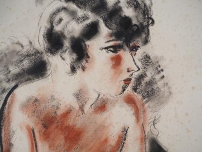 André Dignimont : Nu au manteau de laine - Aquarelle originale signée 2