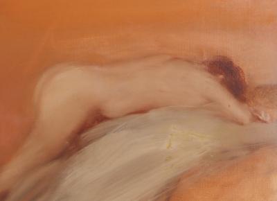 Claude Weisbuch : Femme nue allongée - Huile sur toile Signée 2