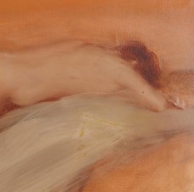 Claude Weisbuch : Femme nue allongée - Huile sur toile Signée 2