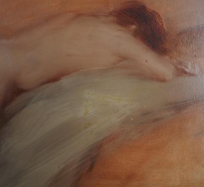 Claude Weisbuch : Femme nue allongée - Huile sur toile Signée 2