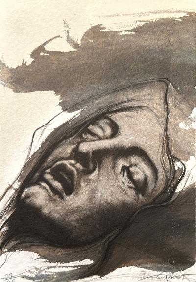 Ernest Pignon-Ernest - Portrait - Lithographie originale signée numérotée au crayon 2