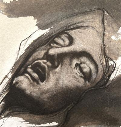 Ernest Pignon-Ernest - Portrait - Lithographie originale signée numérotée au crayon 2