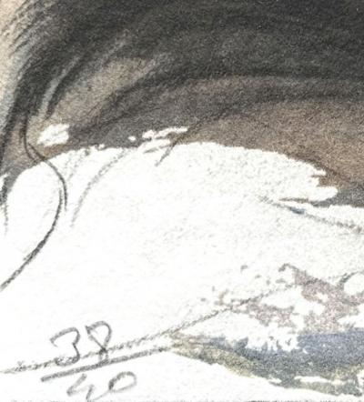 Ernest Pignon-Ernest - Portrait - Lithographie originale signée numérotée au crayon 2