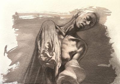 Ernest Pignon-Ernest - Corps d’extase V, 2004  - Lithographie originale signée numérotée au crayon 2