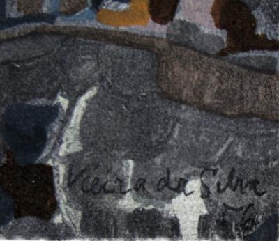 Maria Helena VIEIRA DA SILVA ( d'après ) - Peinture, 1956 - Pochoir en couleurs signé 2