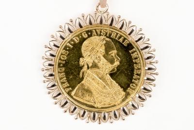 Collier en or jaune, pièce de monnaie autrichienne 1915 2