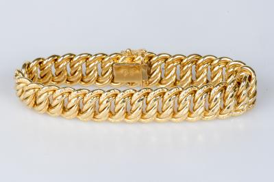 Bracelet en or jaune 18 carats en maille américaine 2