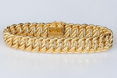 Bracelet en or jaune 18 carats en maille américaine 2