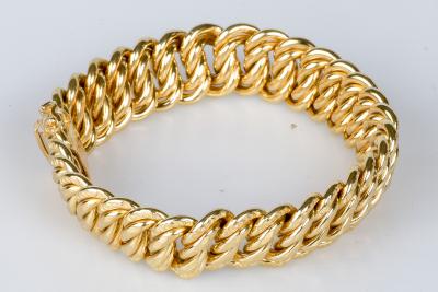 Bracelet en or jaune 18 carats en maille américaine 2