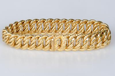 Bracelet en or jaune 18 carats en maille américaine 2