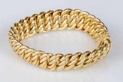 Bracelet en or jaune 18 carats en maille américaine 2