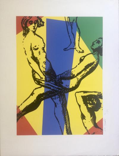 Jean-Marie HAESSLÉ - NIP Rectangle bleu,1994 - sérigraphie originale signée 2