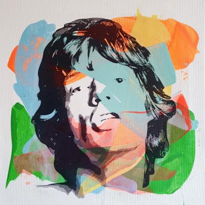 PyB -  Mick Jagger, 2023 - Technique mixte sur toile 2