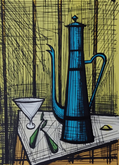 Bernard Buffet  - La cafetière (1986) - Lithographie originale signée au crayon 2