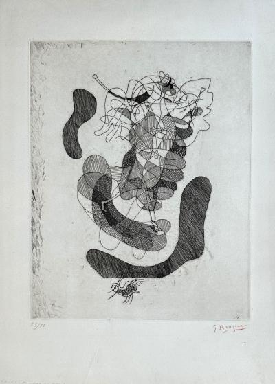 ジョルジュ・ブラック、PERSONNAGE DE LA THEOGONIE Georges BRAQUE - Théogonie d'Hésiode, le chaos - Gravure originale