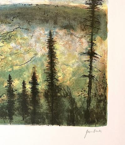 Bernard GANTNER - A travers les sapins - lithographie signée au crayon 2