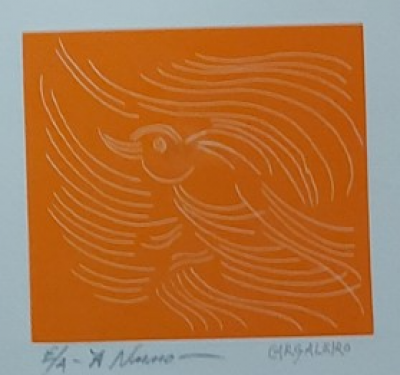 Manuel Cargaleiro  Um melro Portugues (2006)  Gravure orignale signée au crayon dédicacée 2