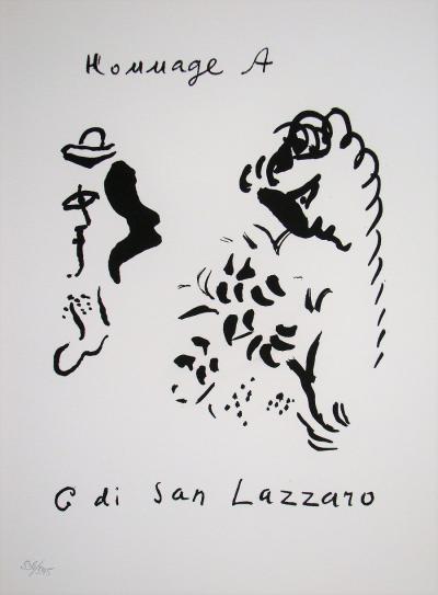 Marc CHAGALL - Hommage à San Lazzaro, 1975 - Lithographie originale 2
