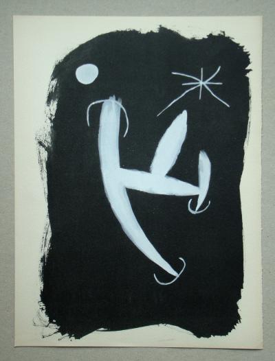 Joan MIRO (d’après) - Figure dans la nuit, 1967 - Lithographie au pochoir 2
