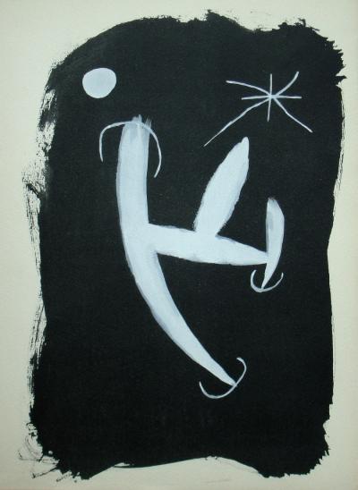 Joan MIRO (d’après) - Figure dans la nuit, 1967 - Lithographie au pochoir 2