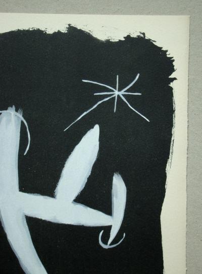 Joan MIRO (d’après) - Figure dans la nuit, 1967 - Lithographie au pochoir 2