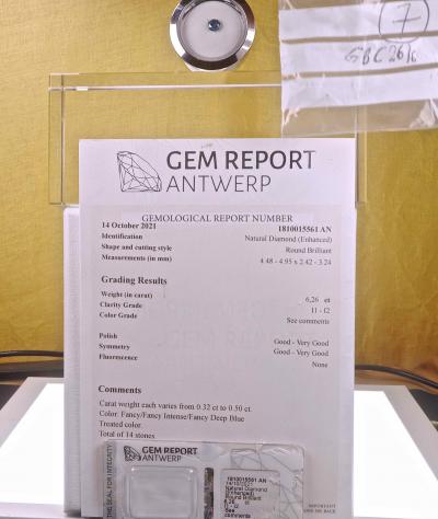Diamant rond bleu fancy deep blue naturel de 0,42.5 carat certifié 2
