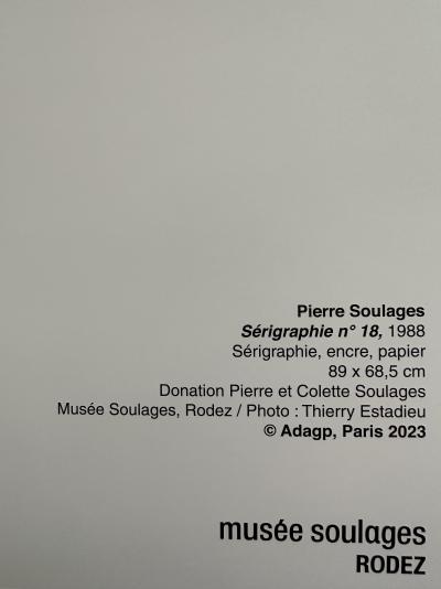 Pierre Soulages (d’après) - Sérigraphie N°18, 1988 - Affiche originale Musée Soulages 2