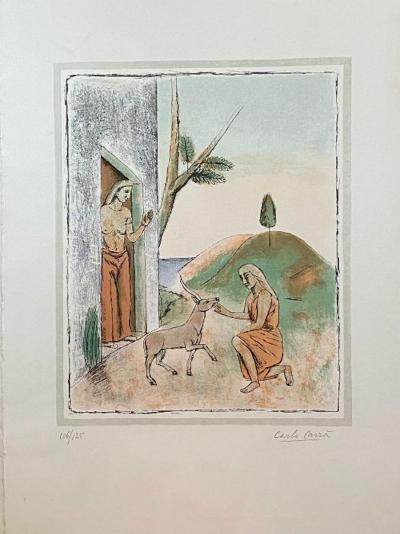 Carlo CARRA’ -  Lot’s daughters, 1961 -  Hand signed lithograph 2