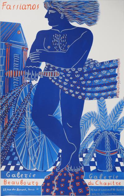 Alekos FASSIANOS : Cycliste dans le vent - Lithographie originale