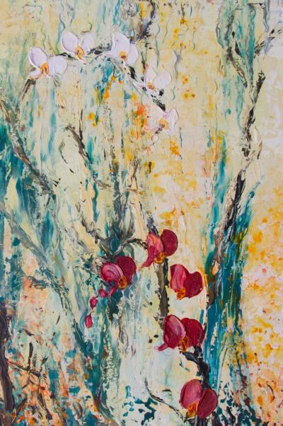 Michèle KAUS - Orchidées, 2020 - Acrylique sur toile signée 2