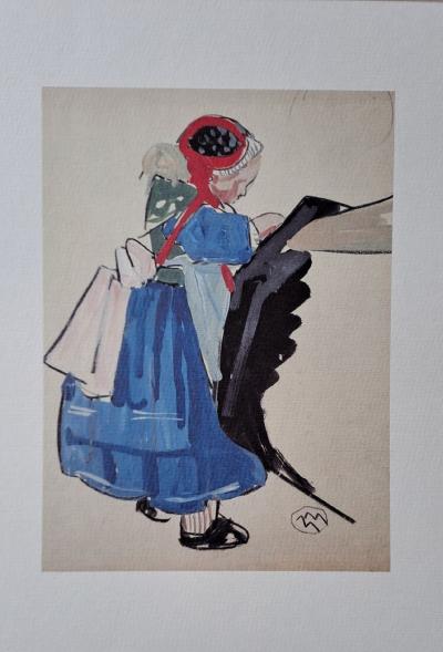 Mathurin Méheut (d’après) ( 1882-1958) - Petite fille de Plougastel - Impression numérique
