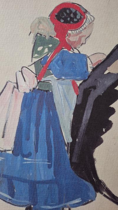 Mathurin Méheut (d’après) ( 1882-1958) - Petite fille de Plougastel - Impression numérique 2