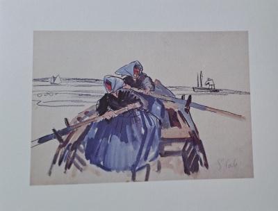 Mathurin Méheut (d’après) ( 1882-1958) - Femmes à l’aviron, Saint-Cado - Impression numérique 2