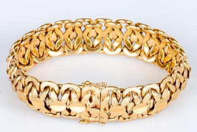 Bracelet en or jaune 18 carats, maille souple fantaisie 2