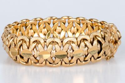 Bracelet en or jaune 18 carats, maille souple fantaisie 2