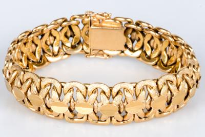 Bracelet en or jaune 18 carats, maille souple fantaisie 2
