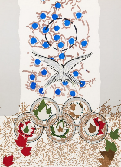 Jean Paul Riopelle  Jeux Olympiques (1988)  Lithographie originale en couleurs signée au crayon et justifiée en 300 exemplaires sur papier Arches. 2