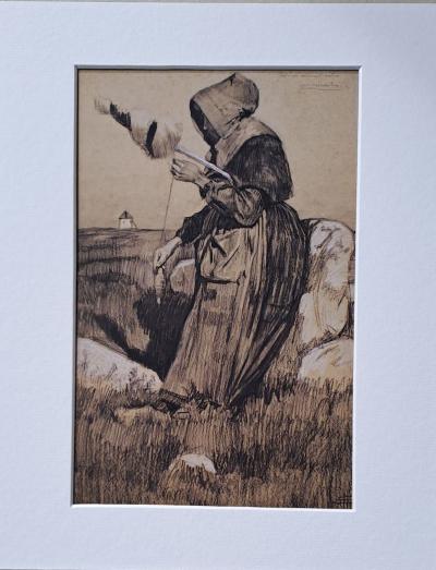 Mathurin Méheut (d’après) (1882-1958) - La fileuse à la poterie - Impression numérique 2
