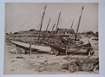 Mathurin Méheut (d’après) (1882-1958) - Bateaux à marée basse - Impression numérique 2