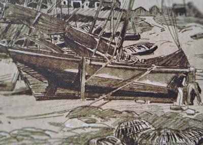 Mathurin Méheut (d’après) (1882-1958) - Bateaux à marée basse - Impression numérique 2