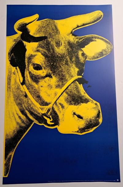 Andy Warhol, Poster della mucca (blu e giallo), 1992