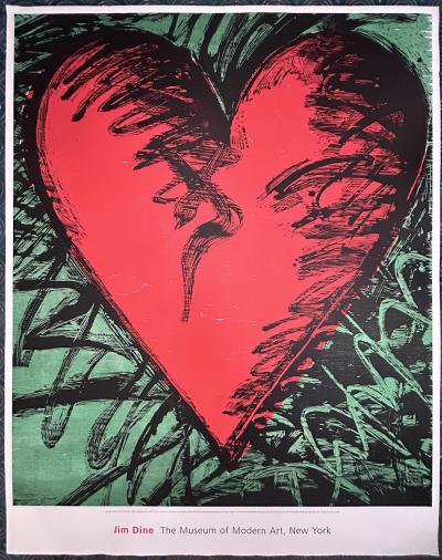 Jim Dine, Rancho Heart Woodcut, rara versión grande, MOMA, 1999