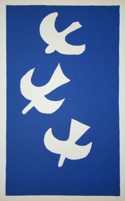 Georges BRAQUE - Trois Oiseaux, 1955 - Lithographie originale