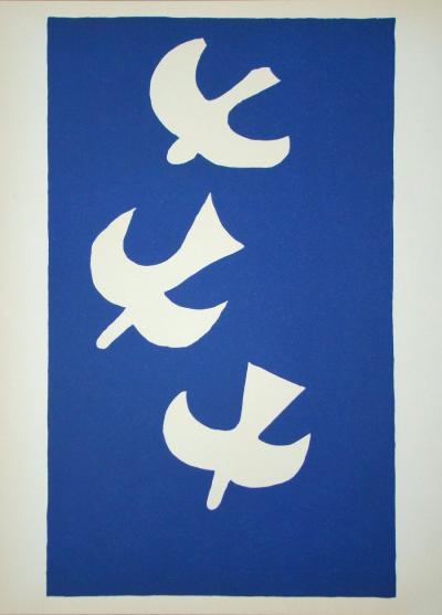 Georges BRAQUE - Trois Oiseaux, 1955 - Lithographie originale 2