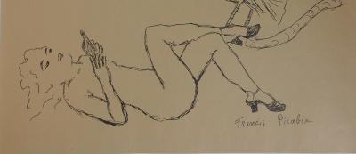 Francis Picabia : Le beau temps, Femme aux oiseaux - Lithographie originale Signée 2