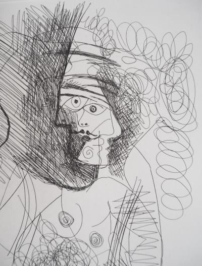 Pablo Picasso : Portrait et nu cubiste - Gravure originale signée 2