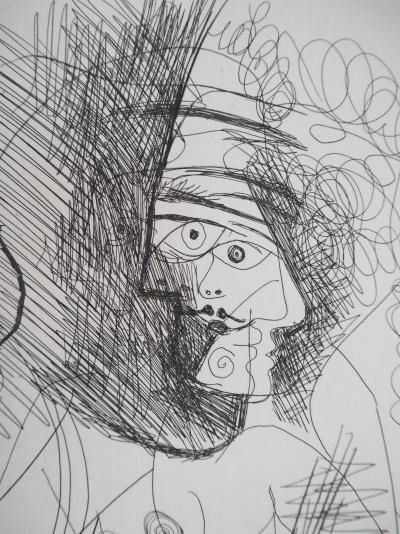 Pablo Picasso : Portrait et nu cubiste - Gravure originale signée 2