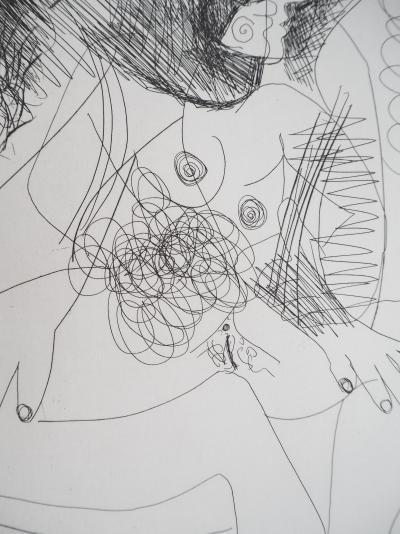 Pablo Picasso : Portrait et nu cubiste - Gravure originale signée 2