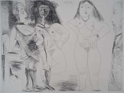 Pablo Picasso : Degas chez les filles - Gravure originale signée 2